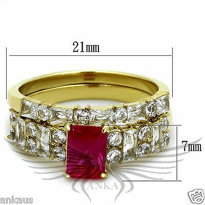 Brilliant 1.0Ct Emerald Cut Cubic Zircon CZ AAA Wedding Set 5 6 7 8 9 10 Tk2134