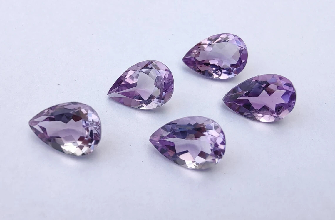 Top Quality Natural Amethyst Pear Shape Faceted Gemstone 3x5mm-18x25mm