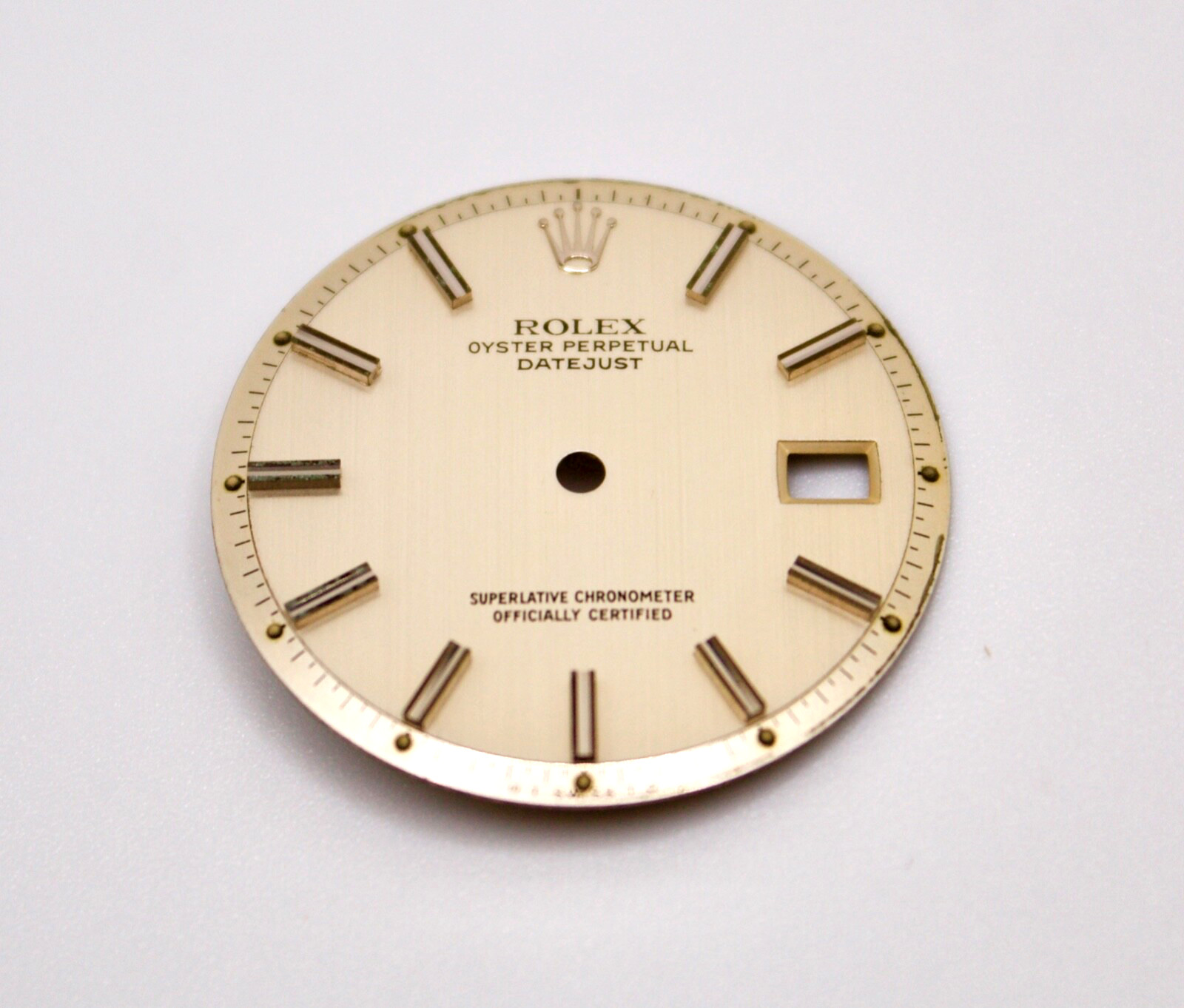 ORIGINAL Rolex Dial 36mm Datejust Silver S/S w Date Linen 1600/1601/1603 Swiss