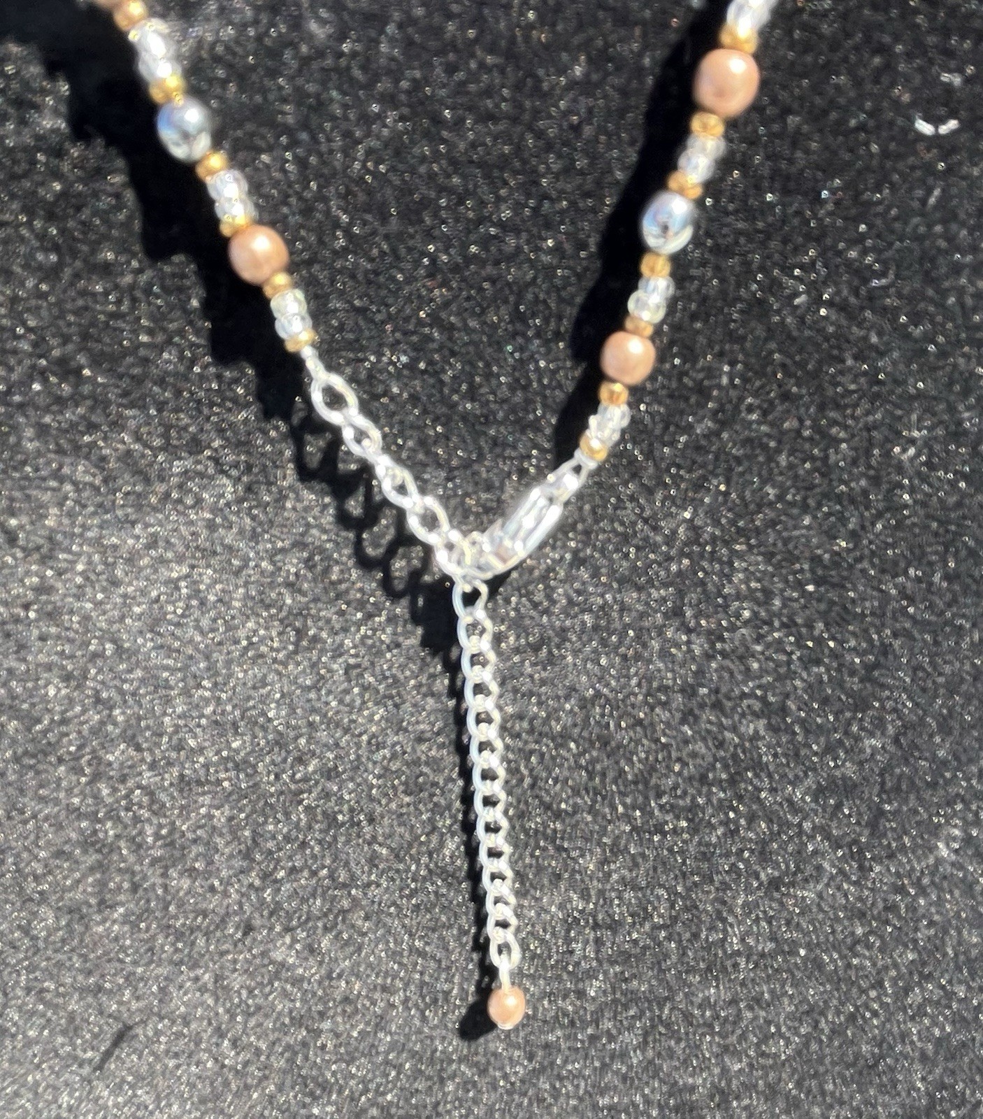 Agate Slice Pendant Necklace 925 Silver Crazy Lace, Copper, Hematite, 19″ NICE