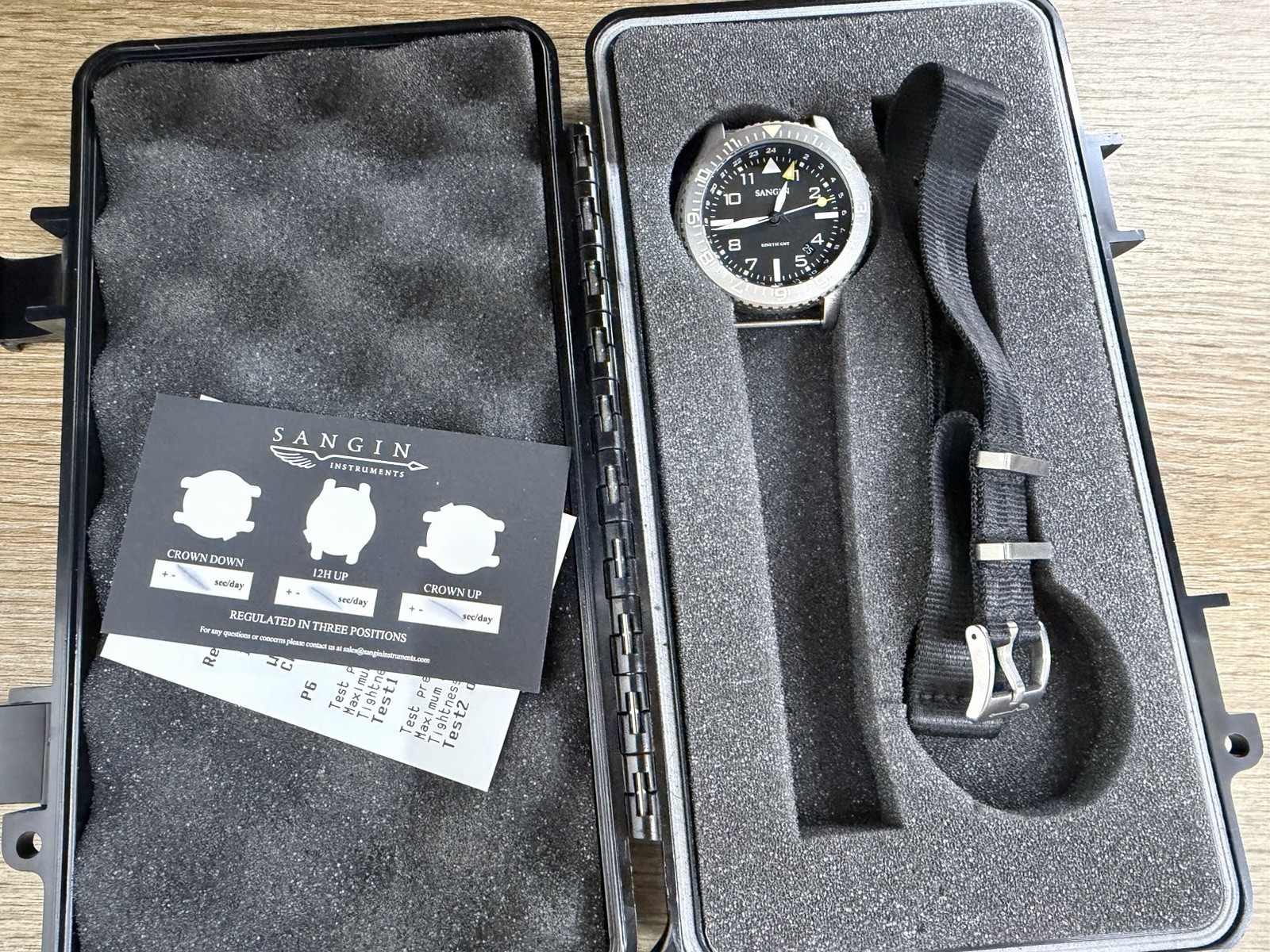 Sangin Instruments Kinetic II Pilot GMT Watch NATO Strap