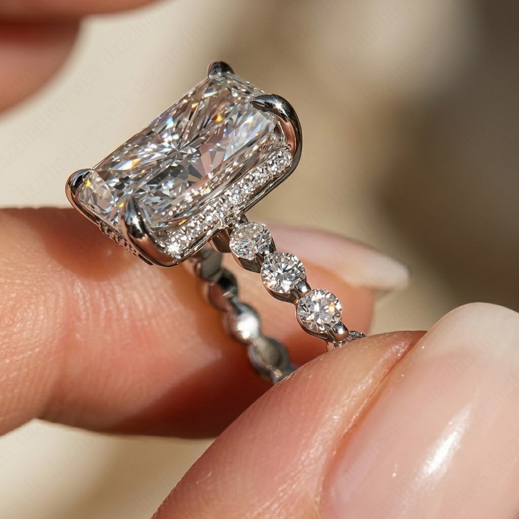 IGI 2.0Ct Radiant Cut E VVS2 Lab Grown Diamond Engagement Ring in 14K White Gold