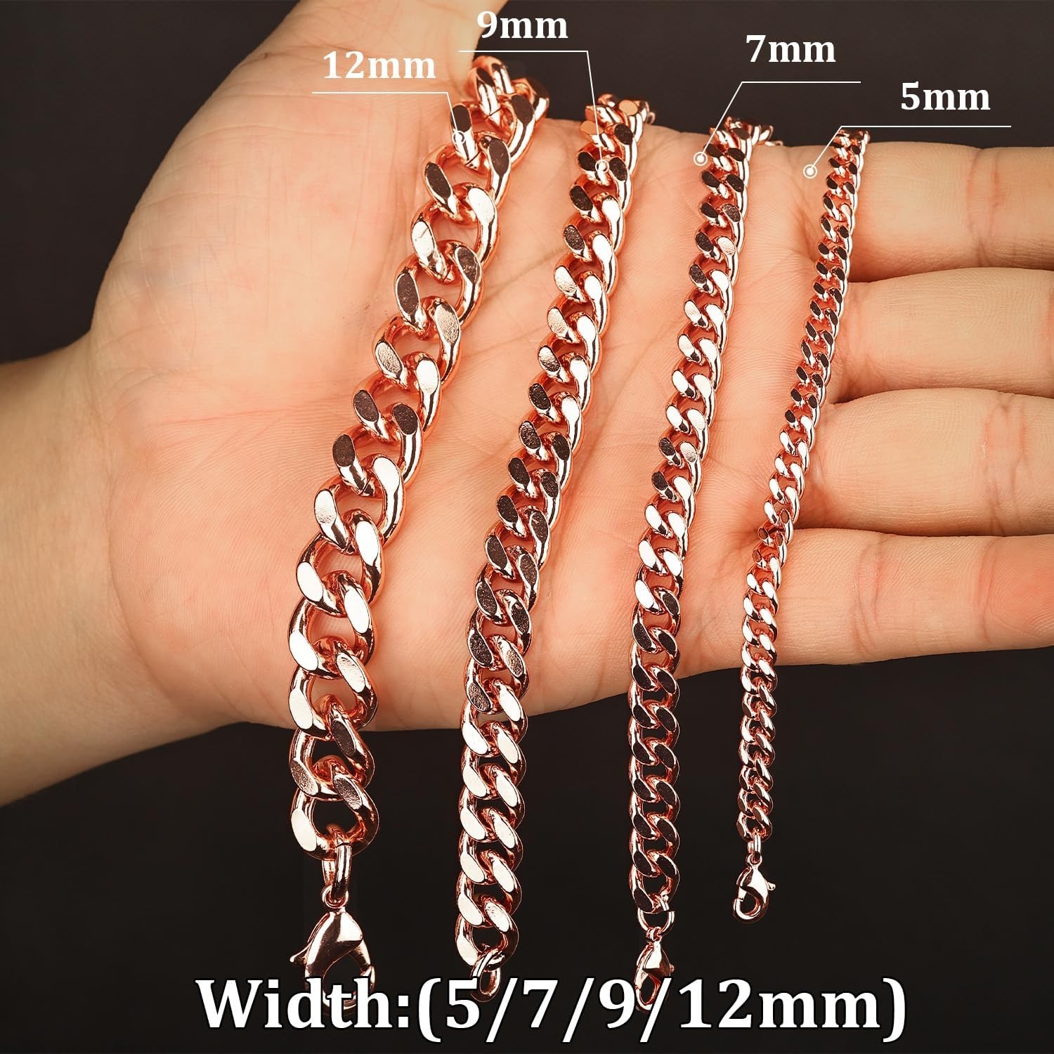 Heavenly Metals Copper Necklace for Men & Women – 99.9% Pure Copper Cuban Link