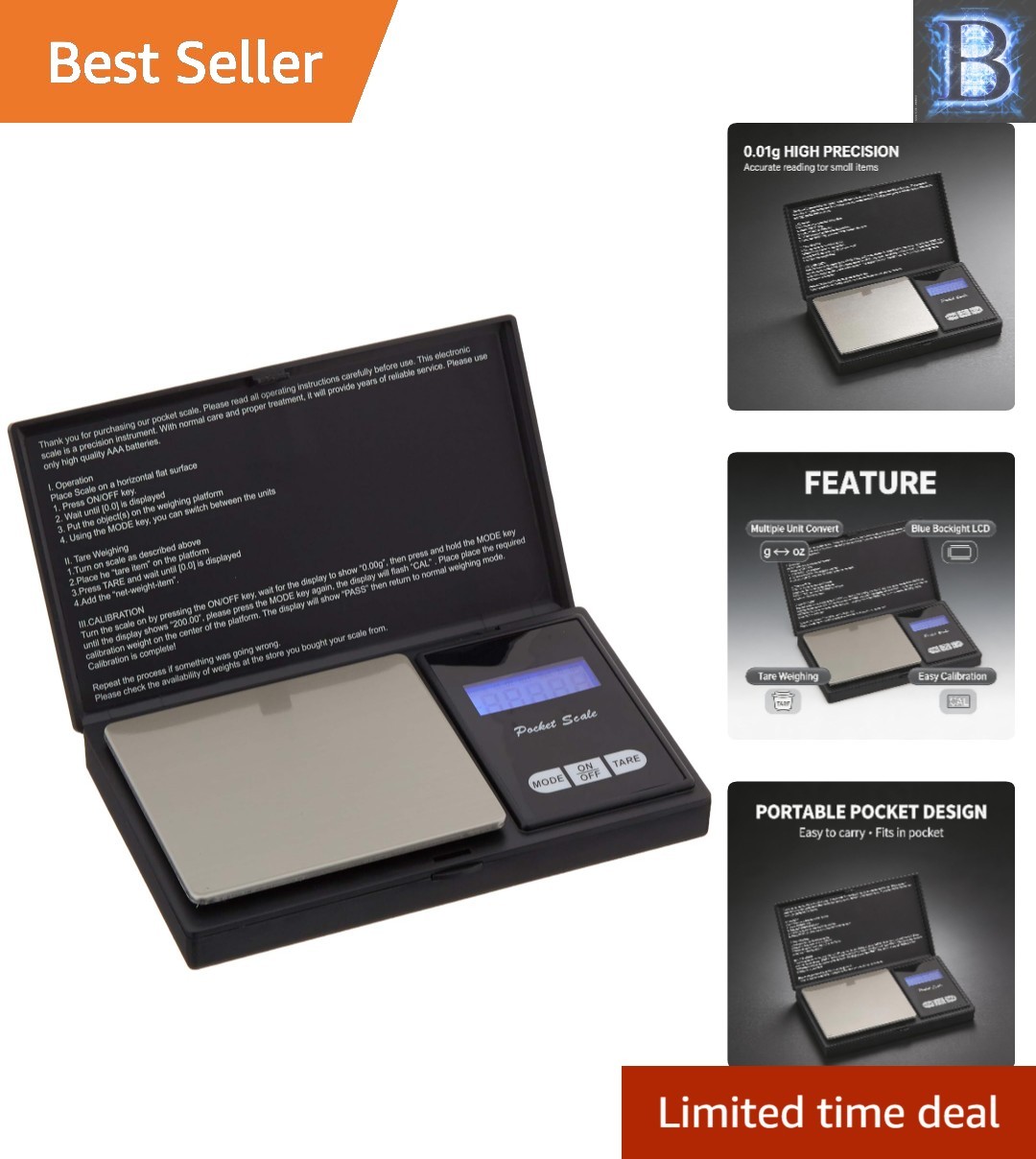 Lightweight 500g Mini Pocket Scale with Tare Function – Perfect for Herbs & More