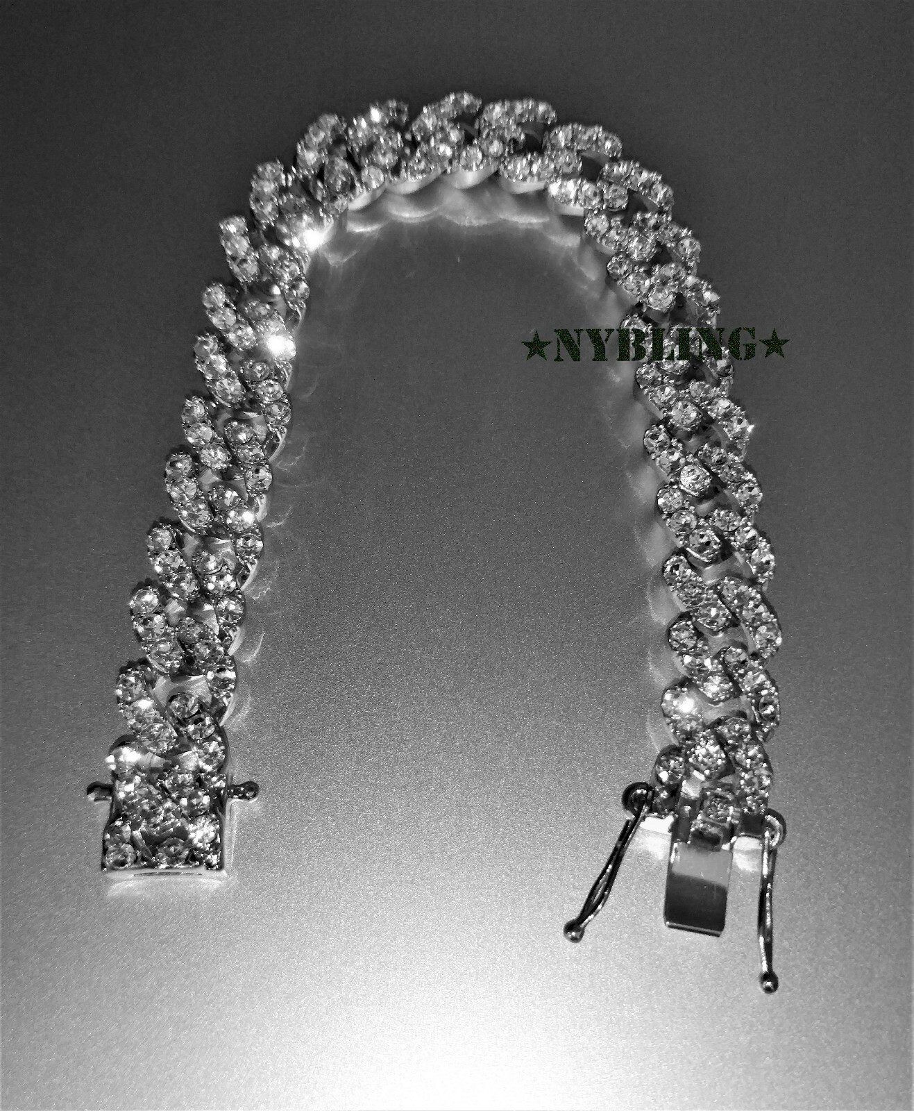 Miami Cuban Link Designer CZ Bracelet Mens Hip Hop Plated Jewelry 7.5″ – 9.5″