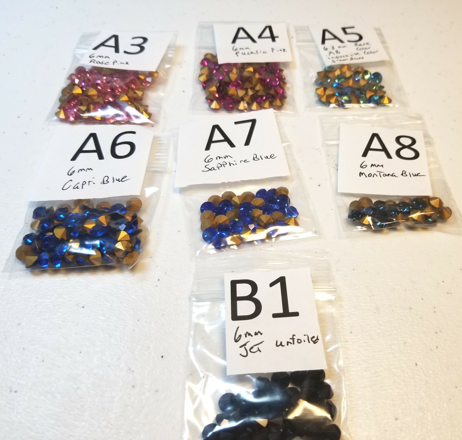 Vtg 6mm Swarovski Crystal Glass Rhinestone Pointed Back Jewelry Craft Repair Lot