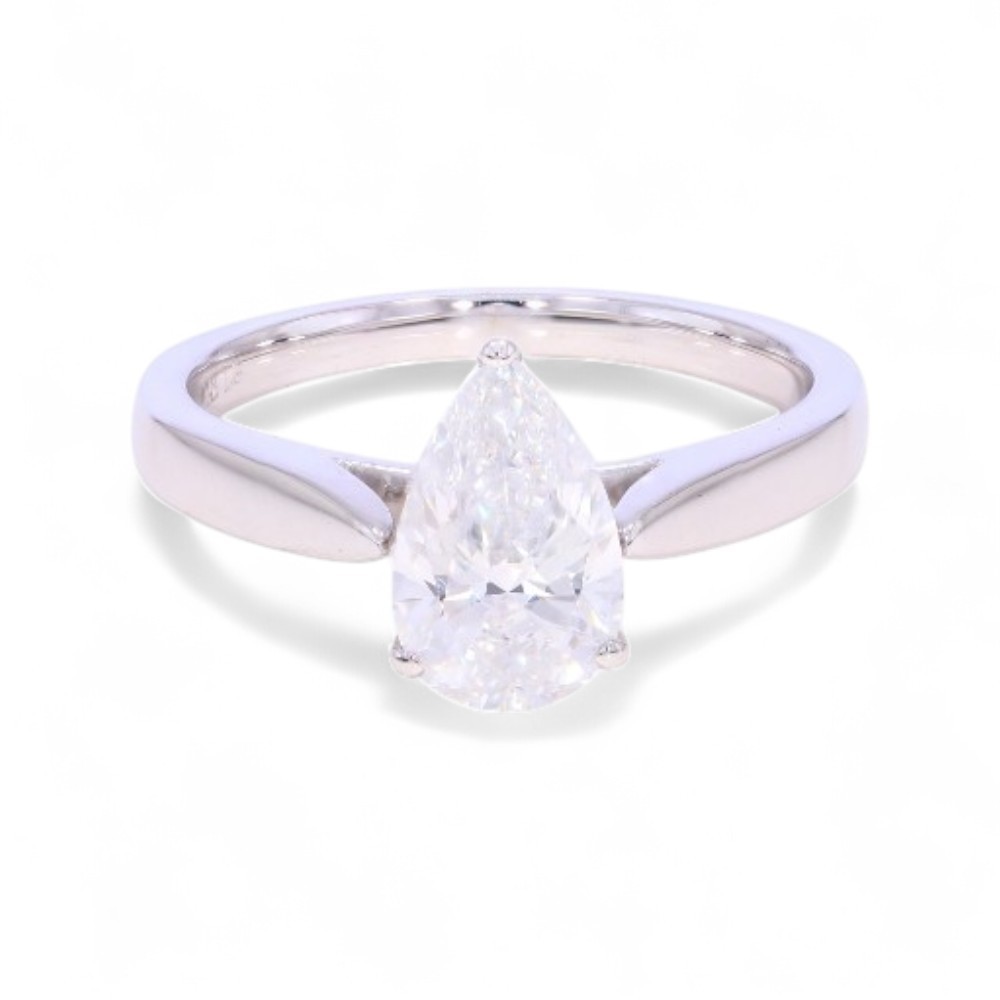 IGI Certificate 1.00 Ct & 1.50 Ct Lab Grown Diamond Engagement Ring in Silver