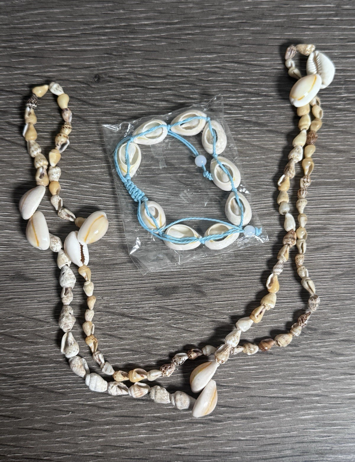 Adjustable Cowrie Shell Beaded Blue Cord Bracelet Beach Bohemian Charm