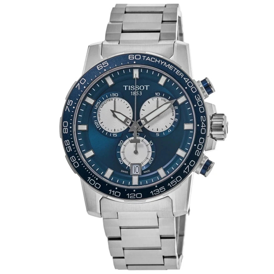 Tissot SuperSport Chrono 45.5mm Blue Dial Silver Subdials T125.617.11.041.00 NIB