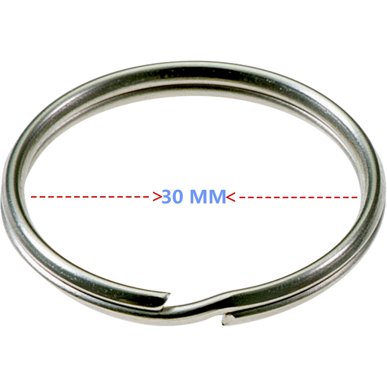 HEAVY DUTY Split Ring Stainless Steel 30mm (1.2 inch) diameter Silver