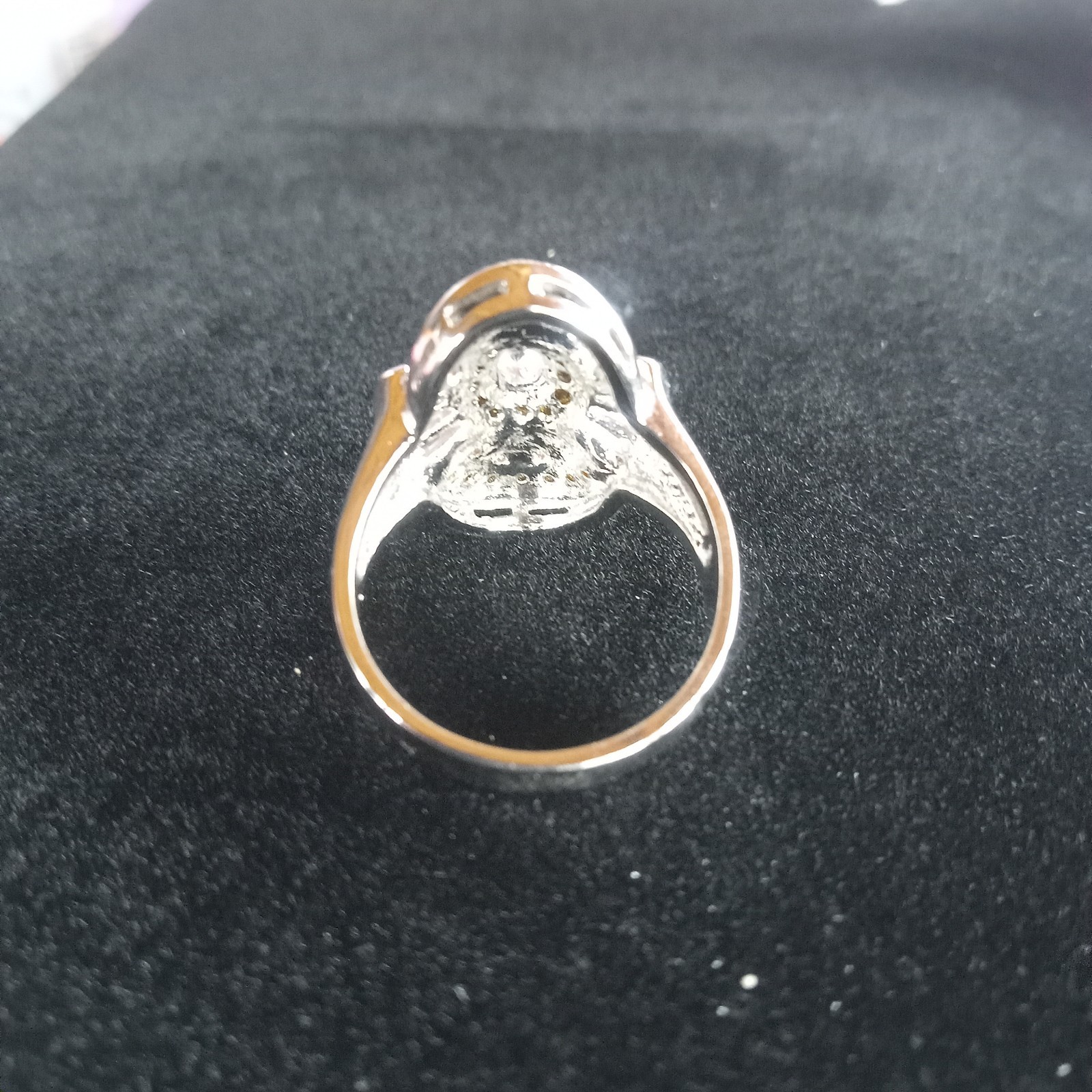 Cocktail Ring Size 9.25 Silver Plated CZ Baguette Ring Stunning By CAPACCI