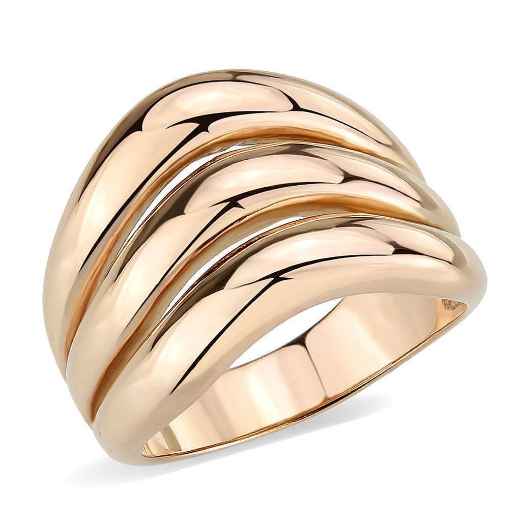 TK3799 – IP Rose Gold(Ion Plating) Stainless Steel Ring with NoStone in No Stone