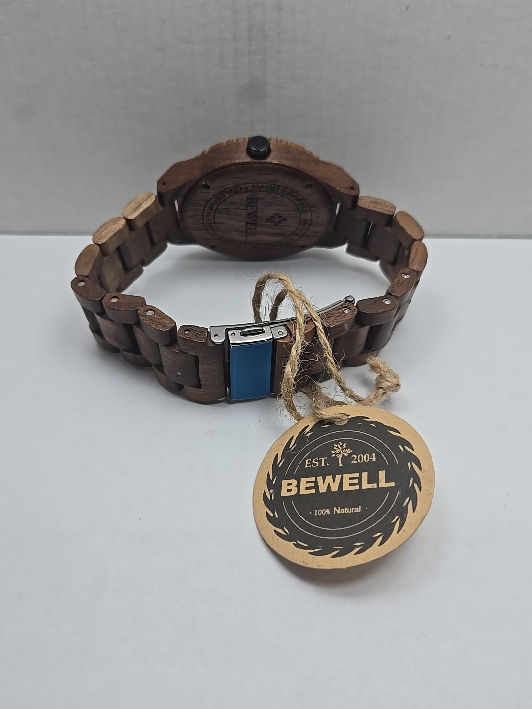 Bewell Black Walnut Wooden Watch Quartz Date Seconds Subdials Brown New Battery