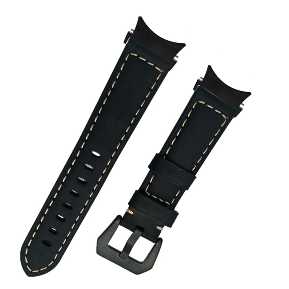 No Gaps Leather Watch Band For Samsung Galaxy Watch 4 5 6 7 40 44mm 43/47mm