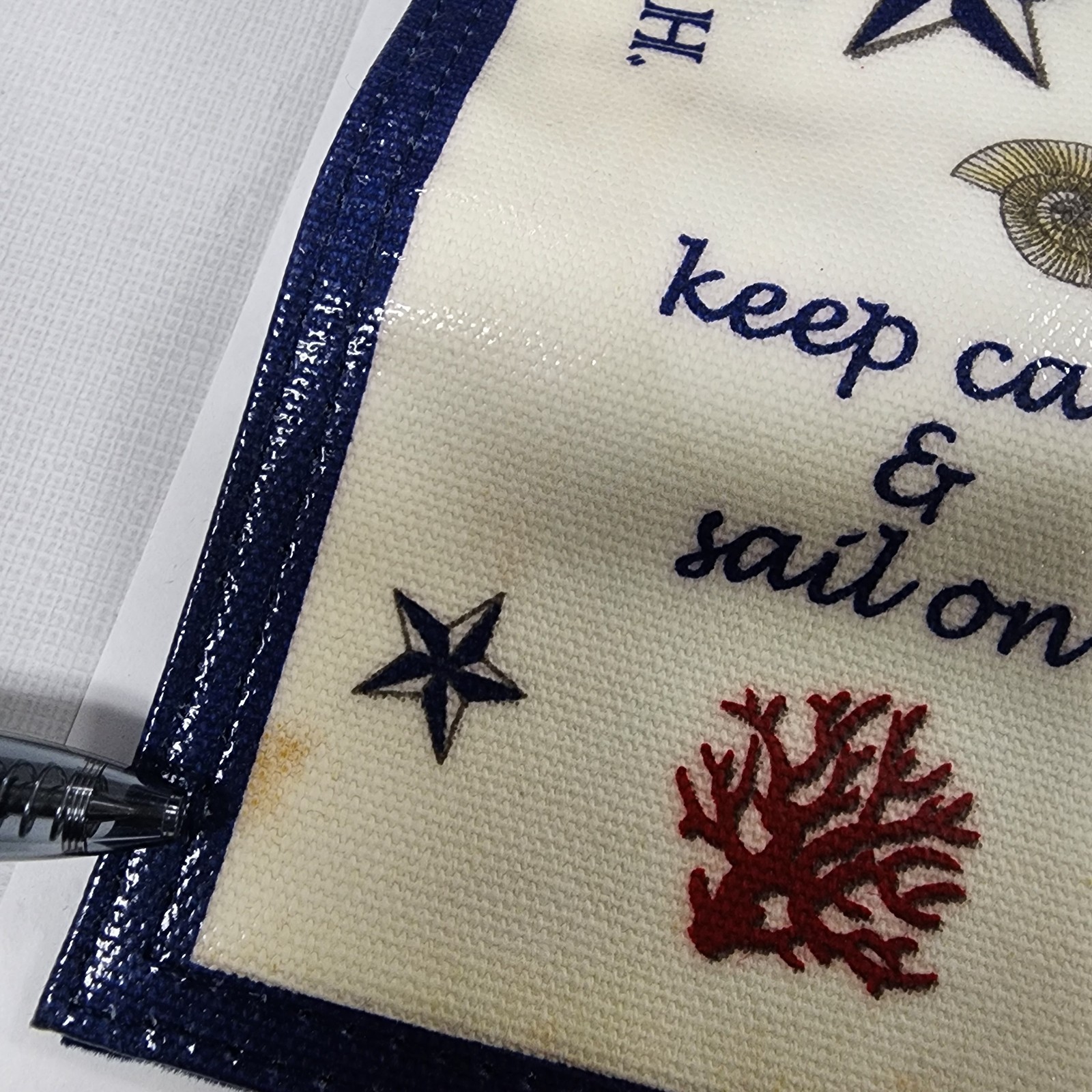 Brighton Nautical Travel Jewelry Roll Blue Velvet Lined Zippered Compartments