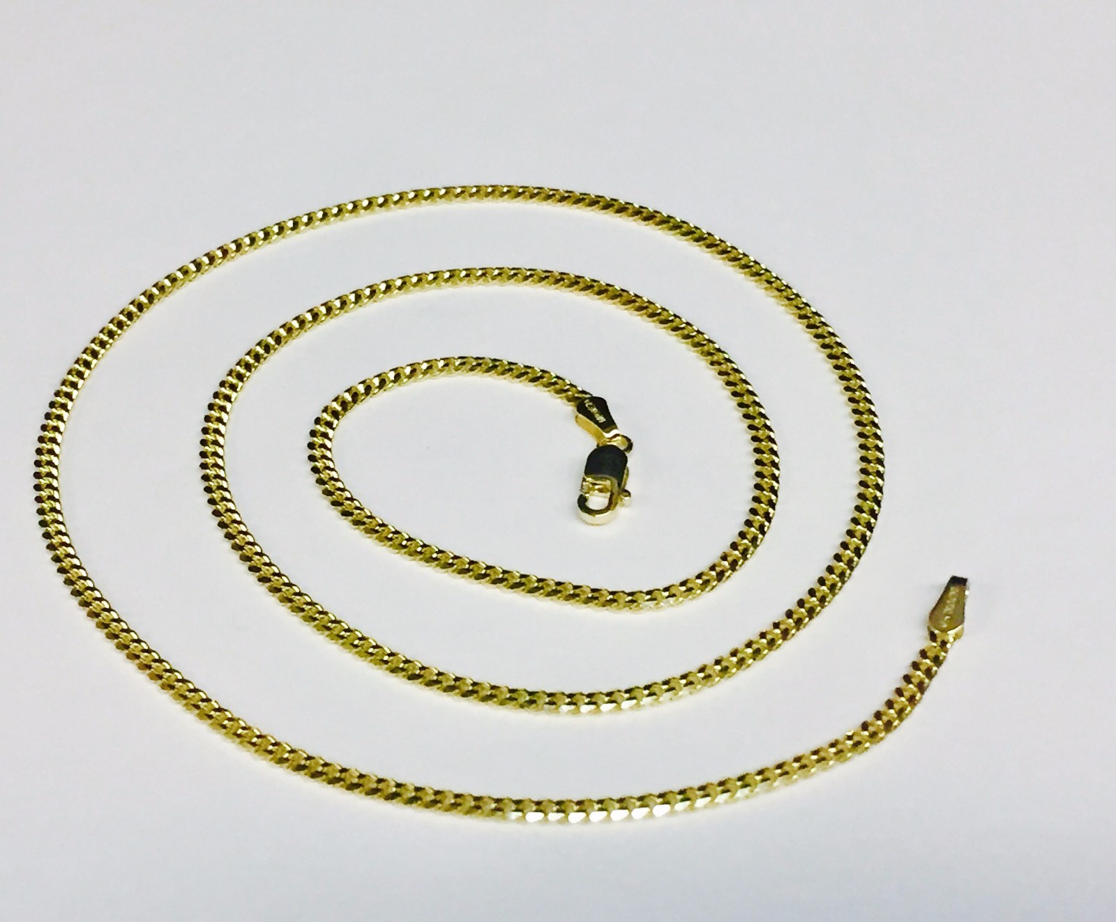 14k Yellow Gold 16″ Solid Gourmette Curb Link 2mm 5.4 gram Pendant Chain Necklac