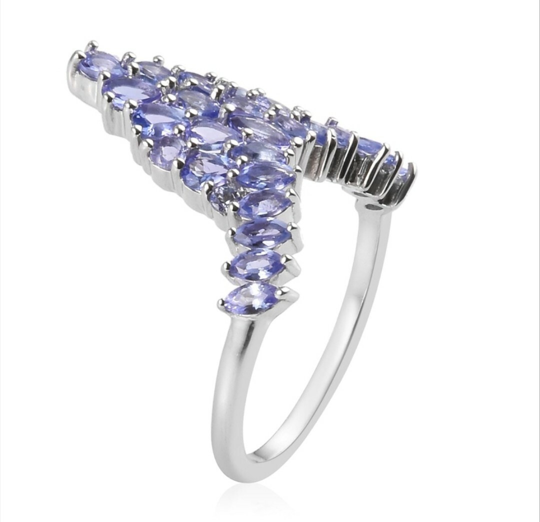 2.76 ctw Tanzanite Ring in Platinum Over Sterling Silver, Size 8 ERV $559.99