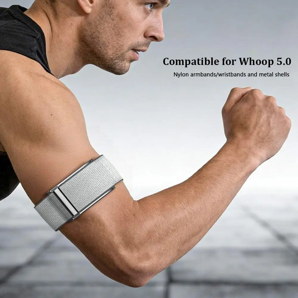 Nylon Adjustable Sports Bicep Arm Band+Metal Bumper Case For Whoop 5.0/5.0 MG