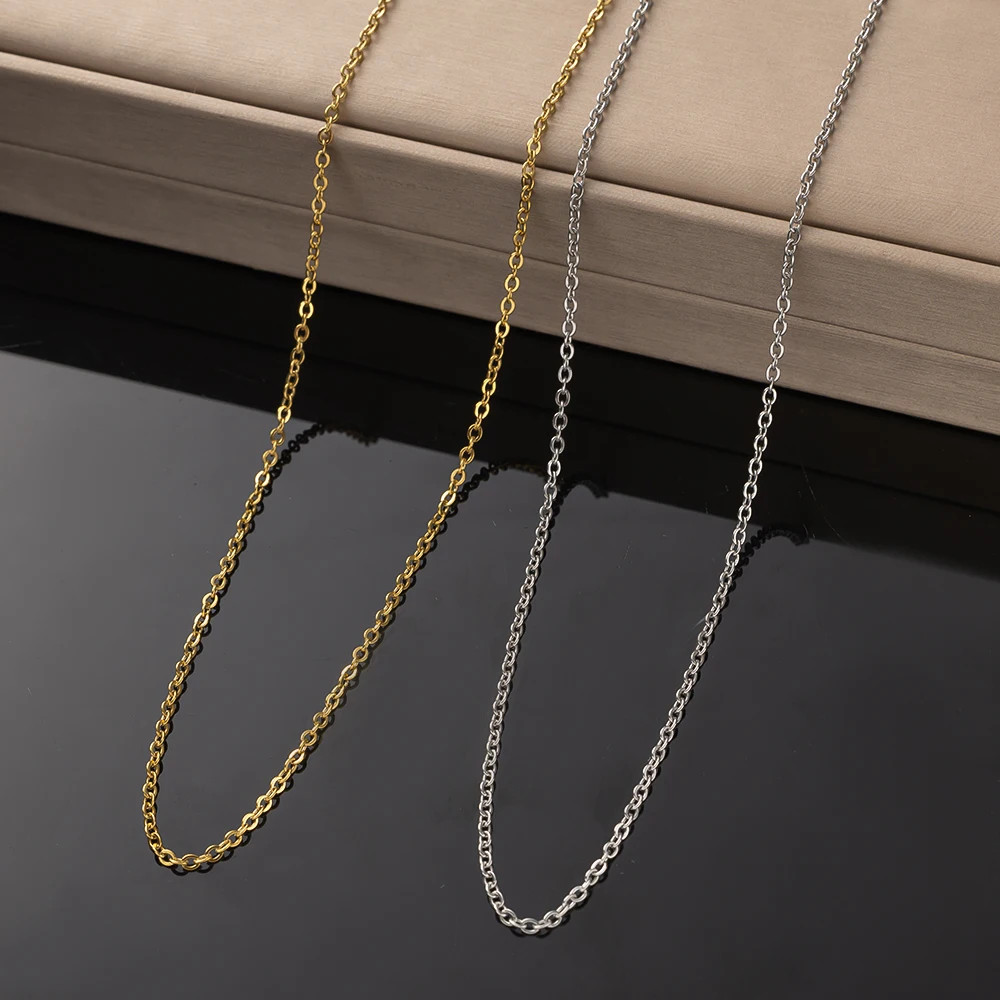 10pcs 45+5cm Gold Stainless Steel Link Cable Chain Necklace with Lobster Clasps