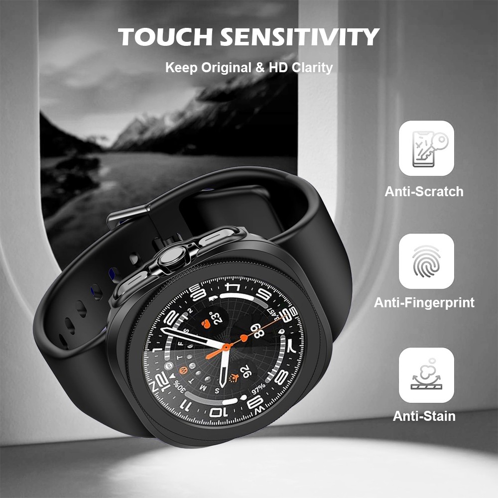 For Samsung Galaxy Watch 7 Ultra 47mm Hard Cover Case + Steel Metal Band Strap