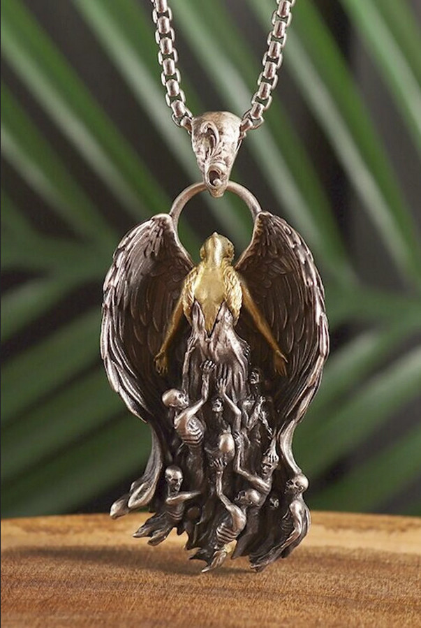 Angel Out Of Hell Jewelry Vintage Silver Sexy Goddess Standing Pendant Necklace