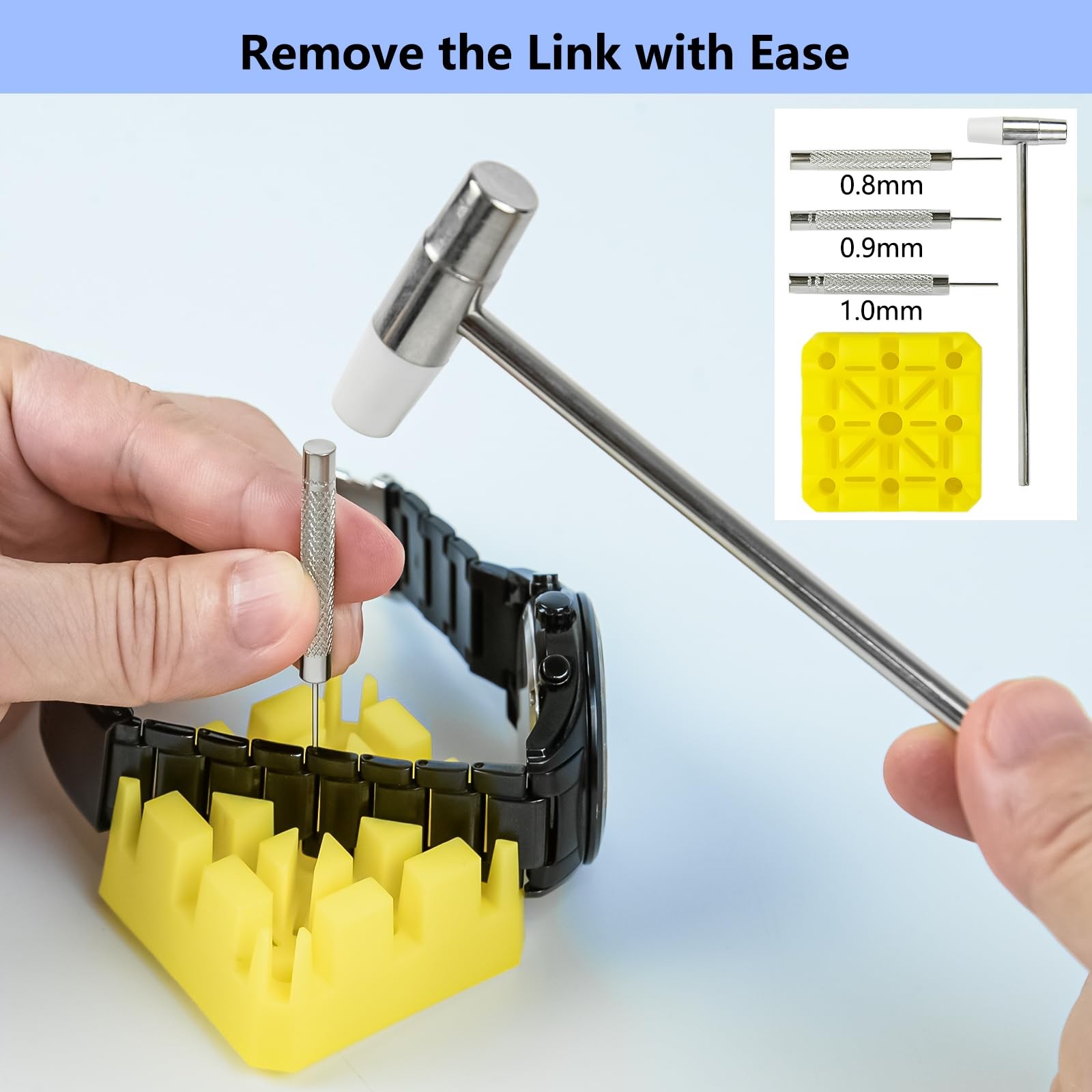 Watch Repair Kit with Press, Band Link Pin Tool, Battery Replacement Tools
