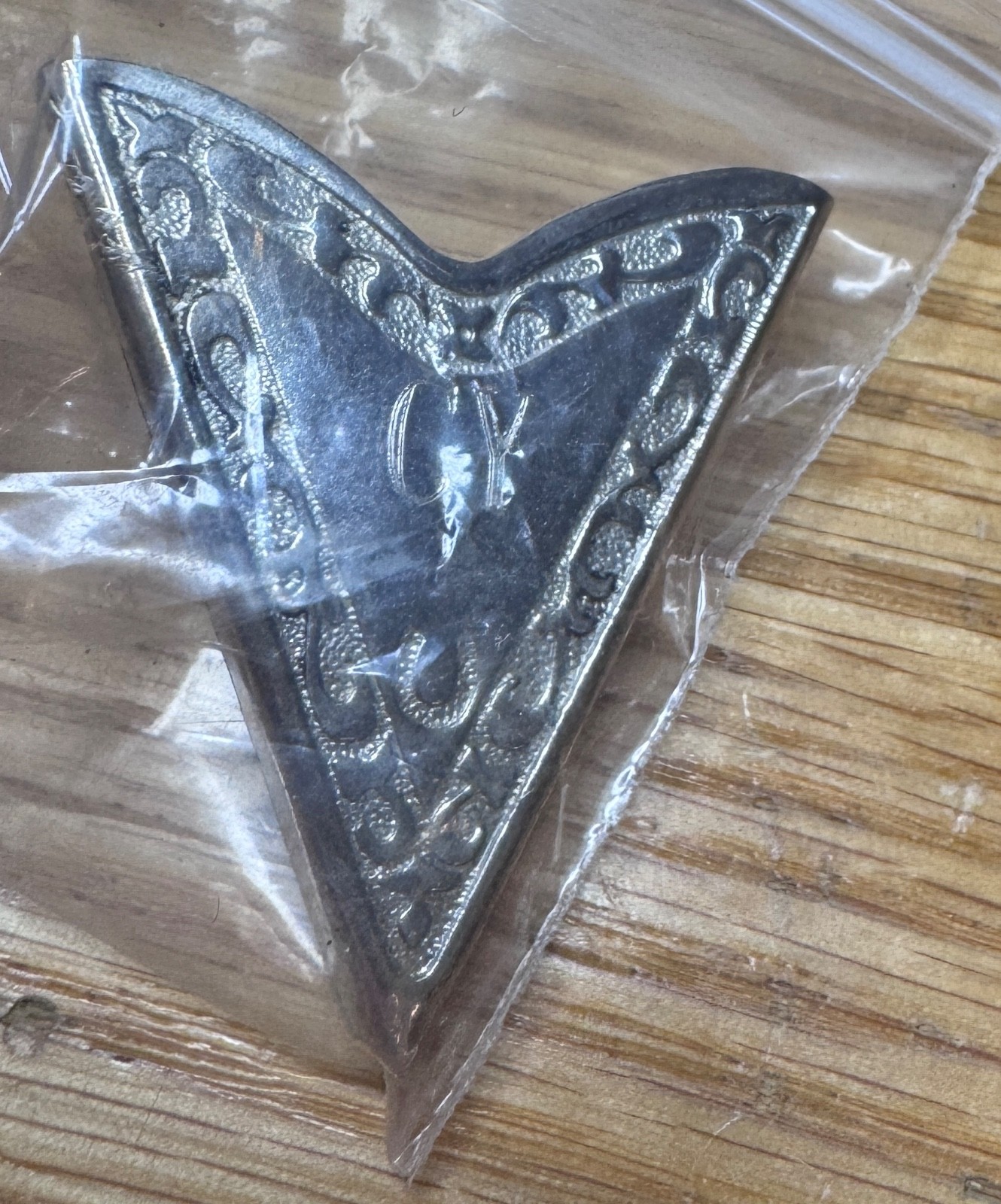 Vintage Silver CY Horseshoe Western Shirt Collar Tips Front Only 1 3/8 In
