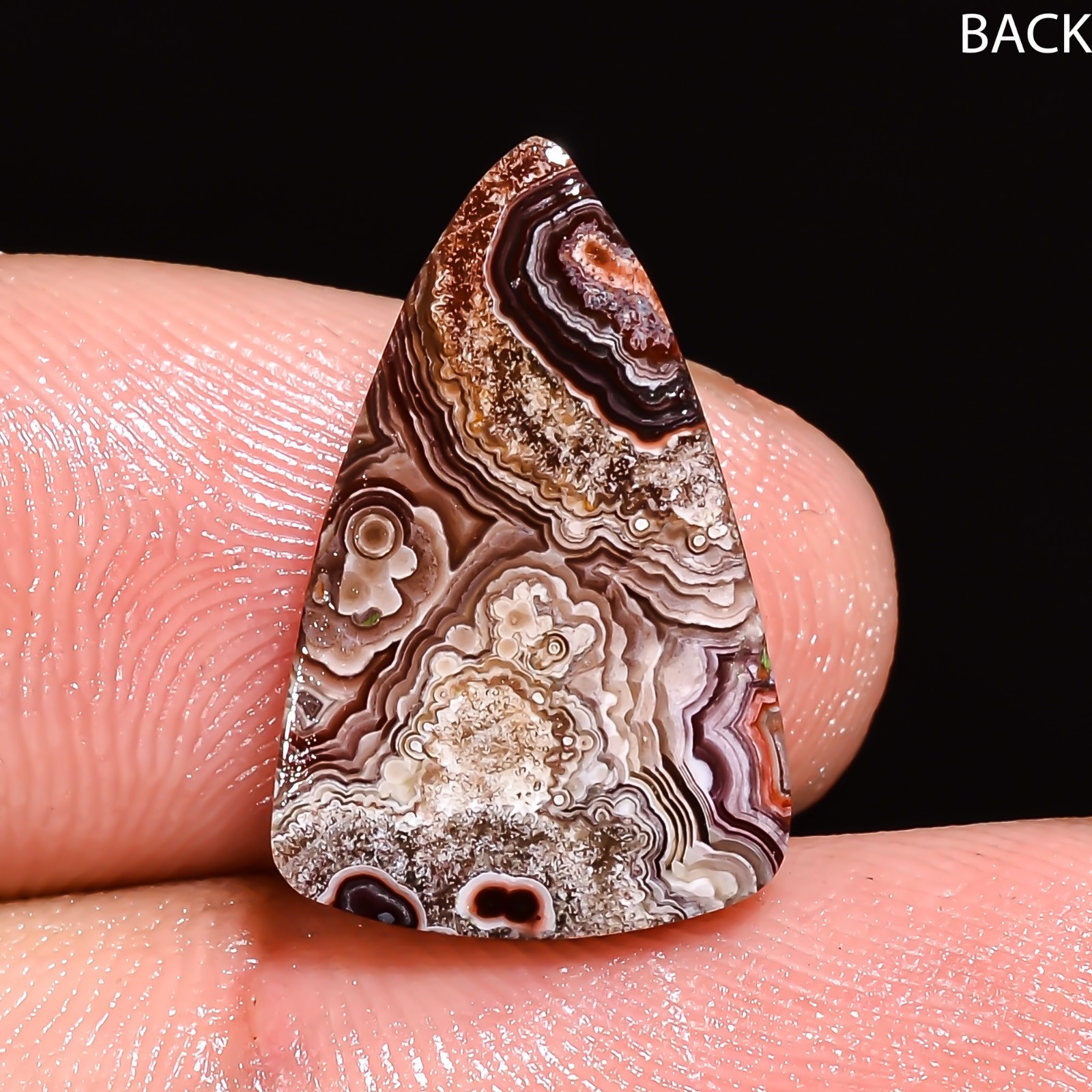 Natural Crazy Lace Agate Pear Shape Cabochon Loose Gemstone 18X11X4 MM 5 Cts.