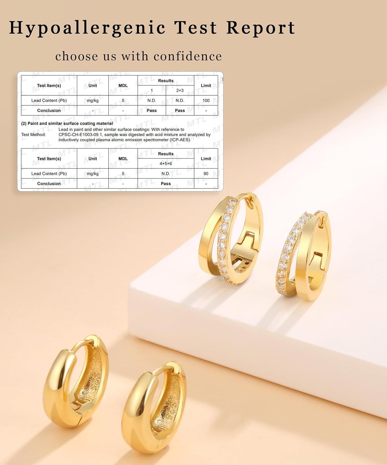Flat Back Stud Earrings for Women Hypoallergenic Surgical Stainless Steel Flatba