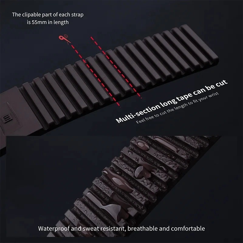 22mm FKM Rubber Watch Strap Replacement For Patek Philppe Aquanaut 5968