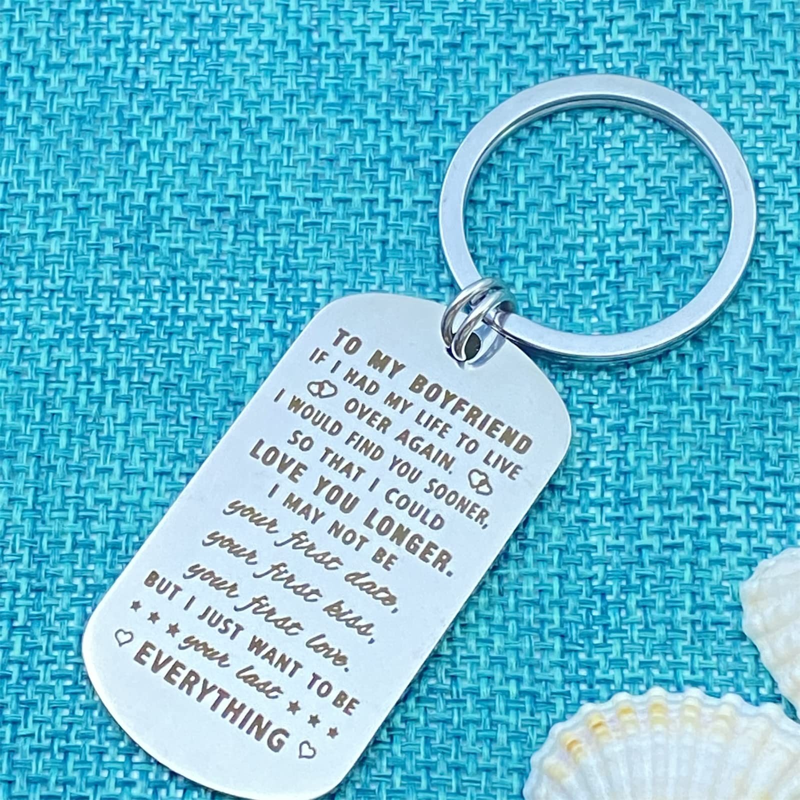xyqcy To My Boyfriend Keychains From Girlfriend Gifts for Boyfriend Keyring C…