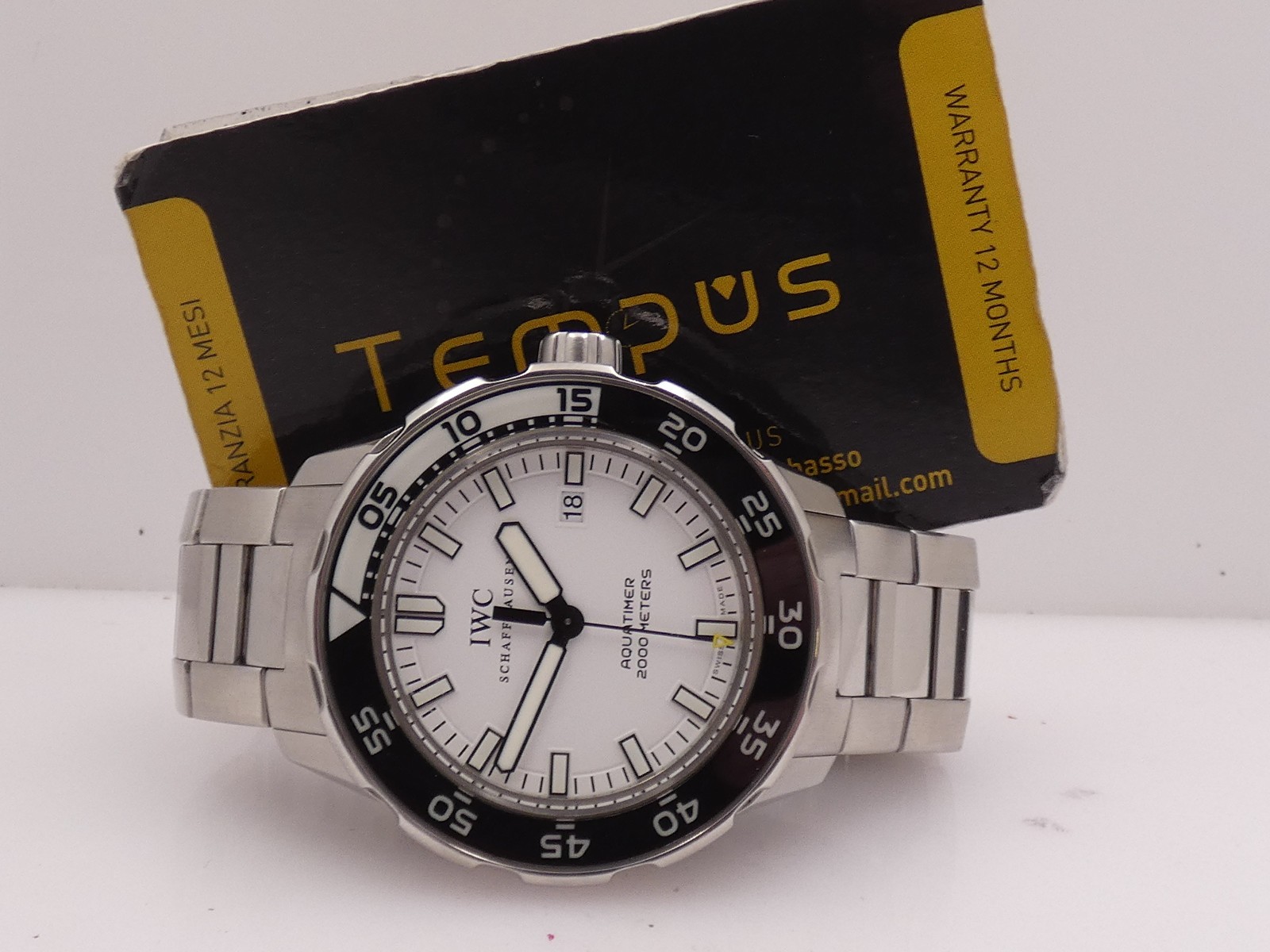 IWC AQUATIMER AUTOMATIC 2000m IW3568 WITH PAPERS YEAR 2019 STEEL BRACELET WATCH