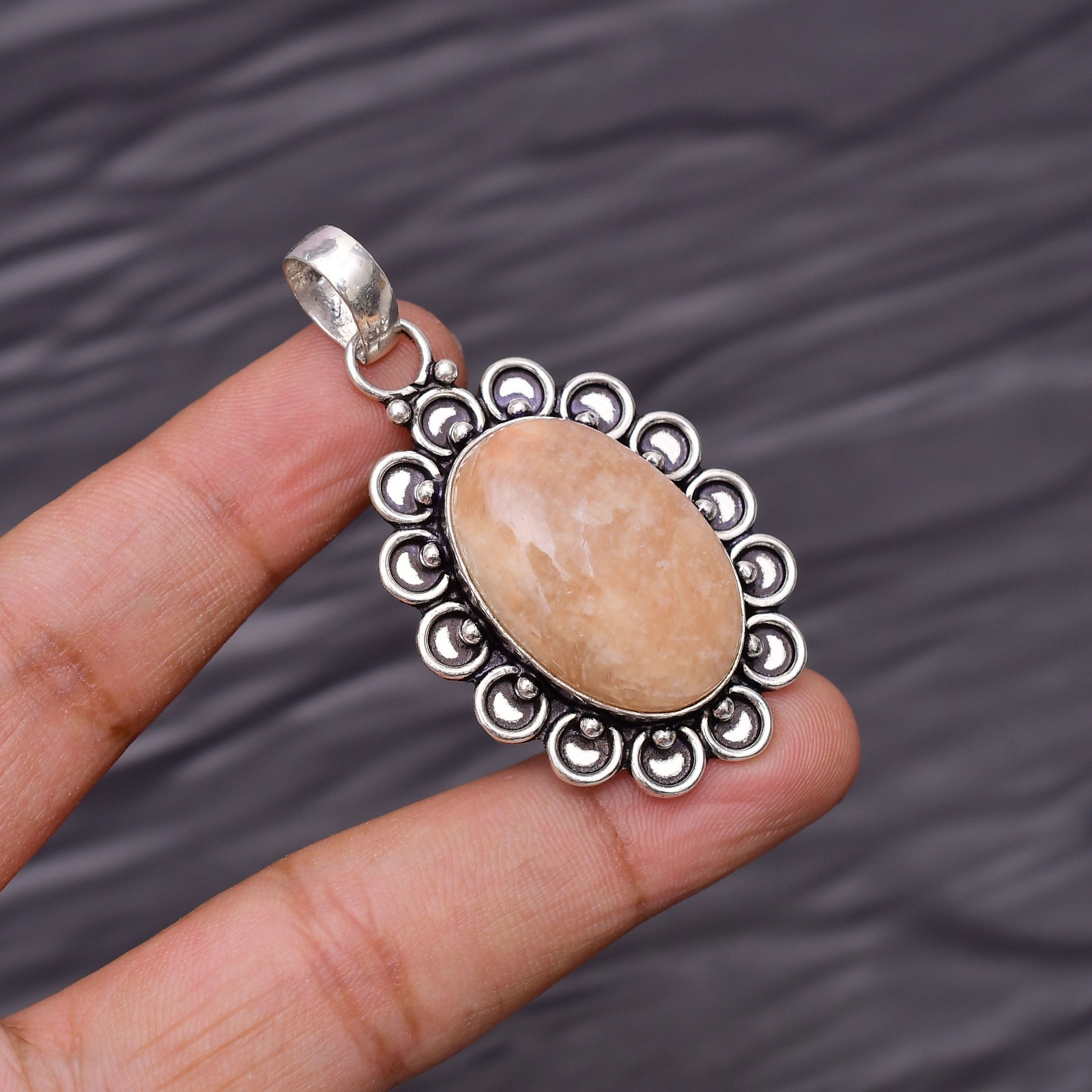 Orange Aventurine Gemstone 925 Sterling Silver Jewelry Pendant 2.04″