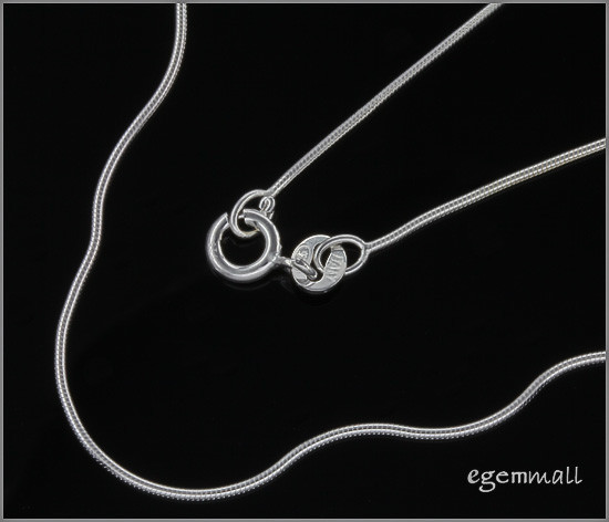 Italian Sterling Silver Snake Chain Necklace 0.9mm 18″ #51660