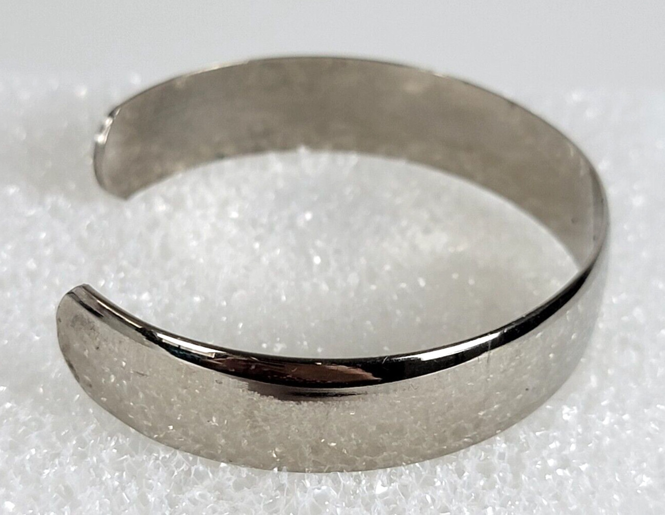 Vintage Silver Plated Smooth Open Cuff Bracelet 7″ Sizable