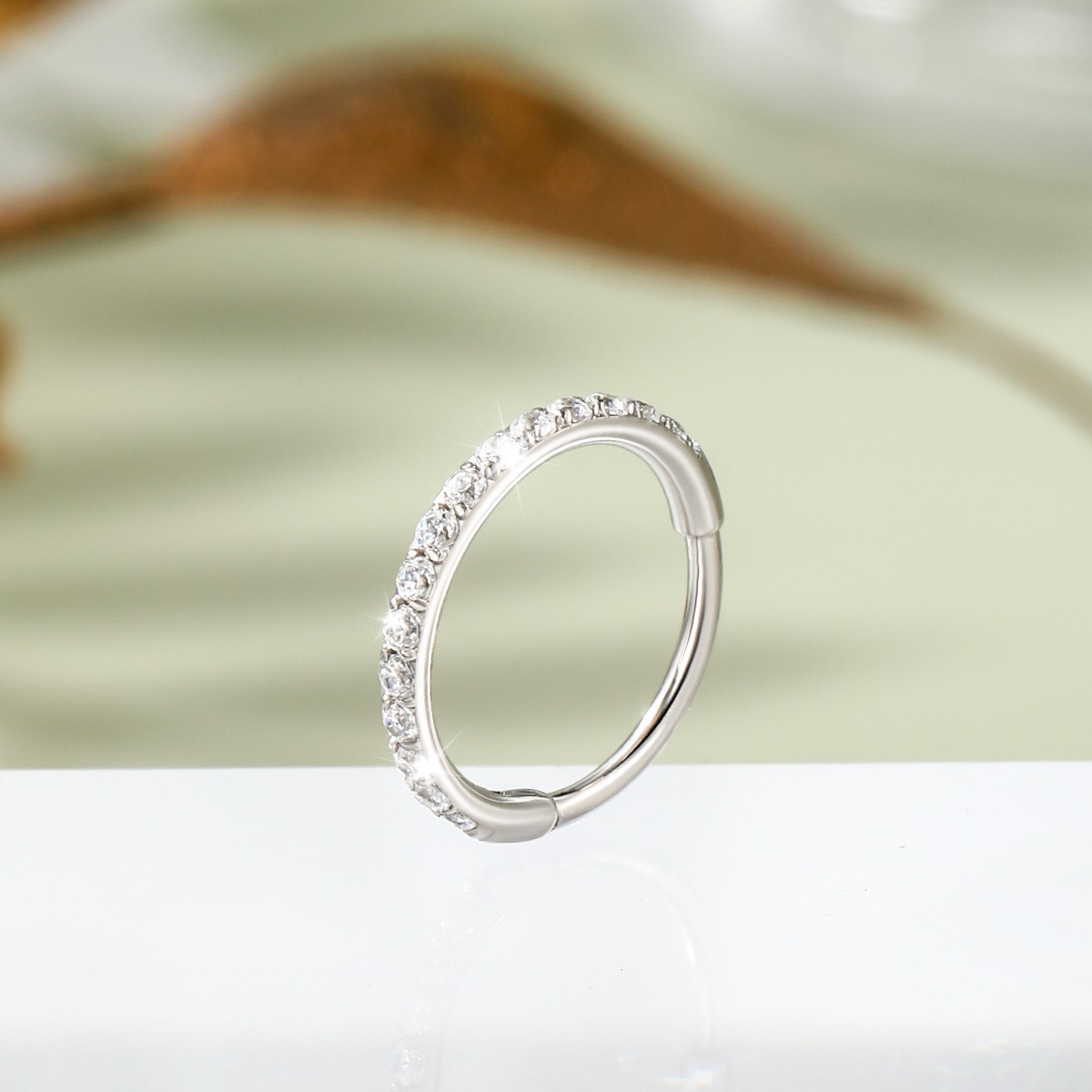 Septum Clicker Surgical Steel CZ 20G 18G 16G Helix Cartilage Lobe Snug Piercing