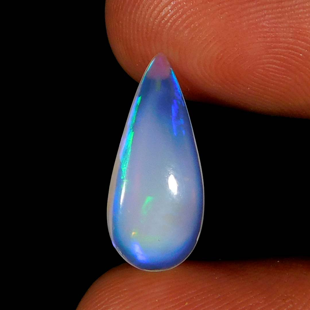 2.45Cts. Natural Play of Color Ethiopian Opal Pear Cabochon Reiki Gemstone