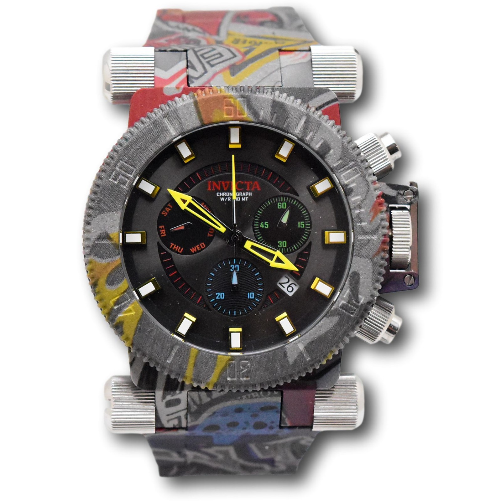 Invicta Coalition Forces Graffiti Hydro-Plated Men 51mm Swiss Chrono Watch 26449