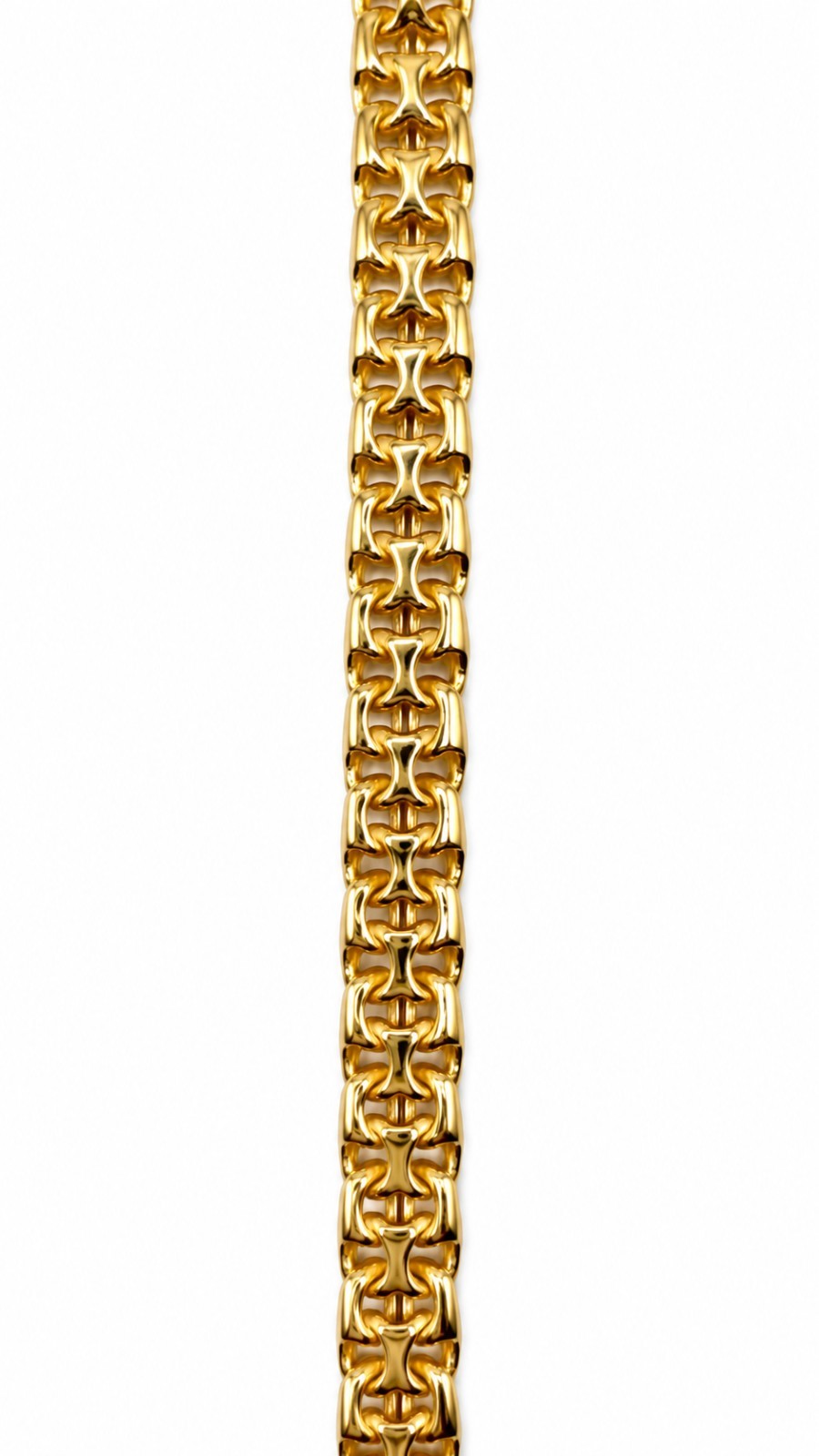 10K Solid Gold Monaco Style Link Bracelet Pulsera Estilo Monaco Oro Solido 10K