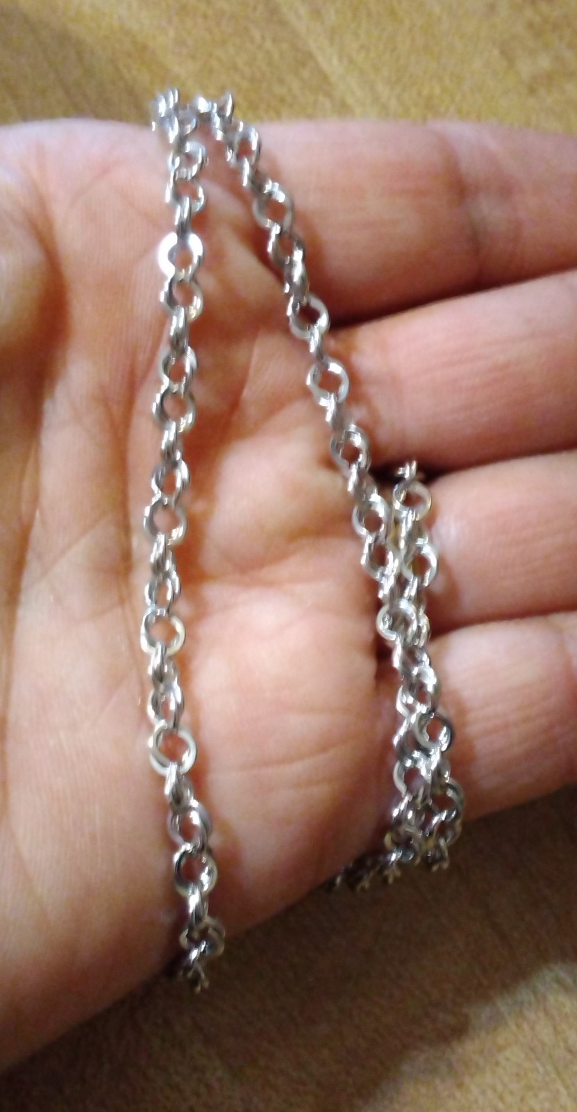 3 BRONZE MILOR Chain Necklace LOT 20″ ITALY SHINY Silver Signd Diff link Jewelry