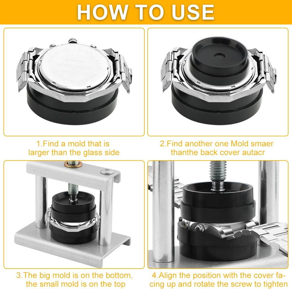 Professional Watch Press Tool & Case Closer Set (18-Die Battery Replacement Kit)