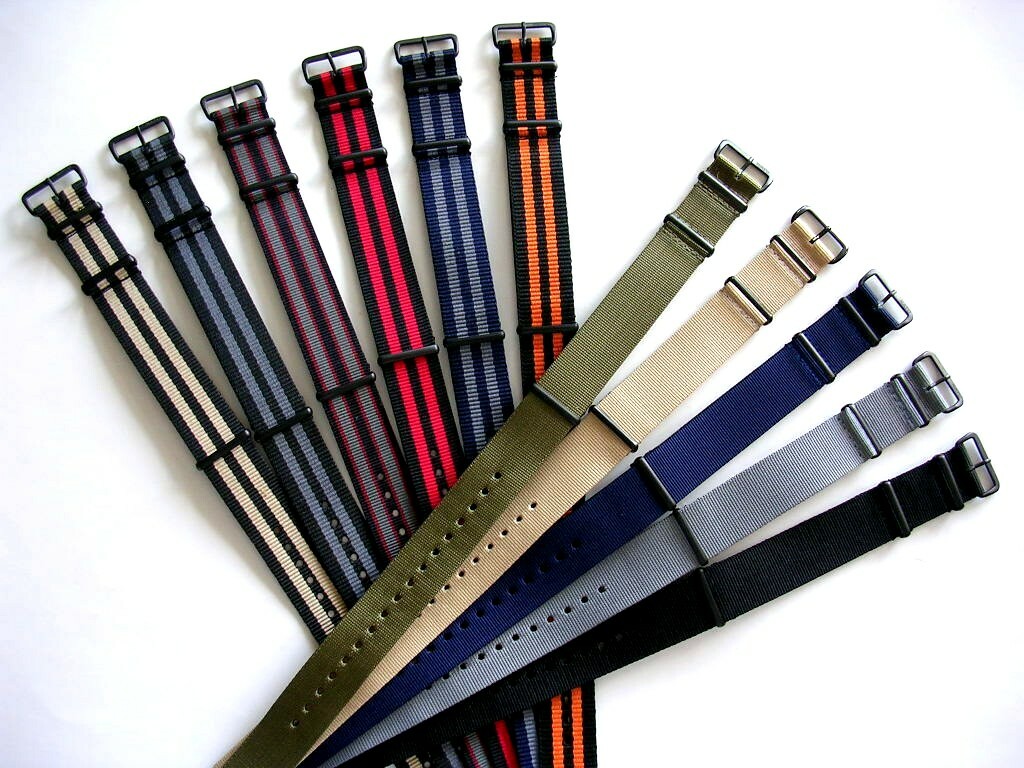 24mm Green NATO G10 PVD Premium Nylon watch band strap RAF IW SUISSE 18 19 20 22