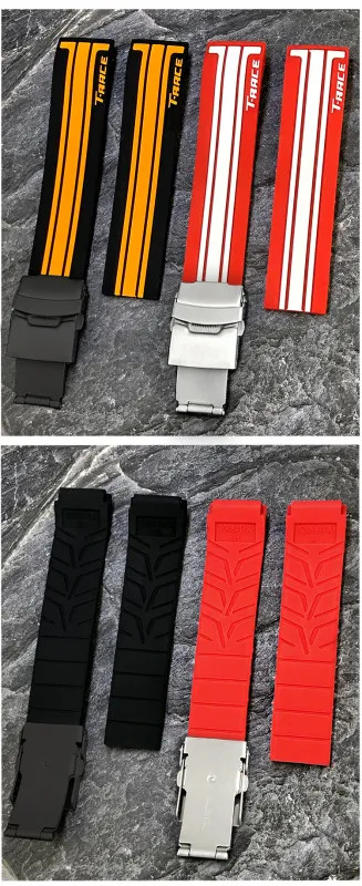 17 21mm Rubber Watchband Strap for Tissot T-RACE T048-417A Bracelet
