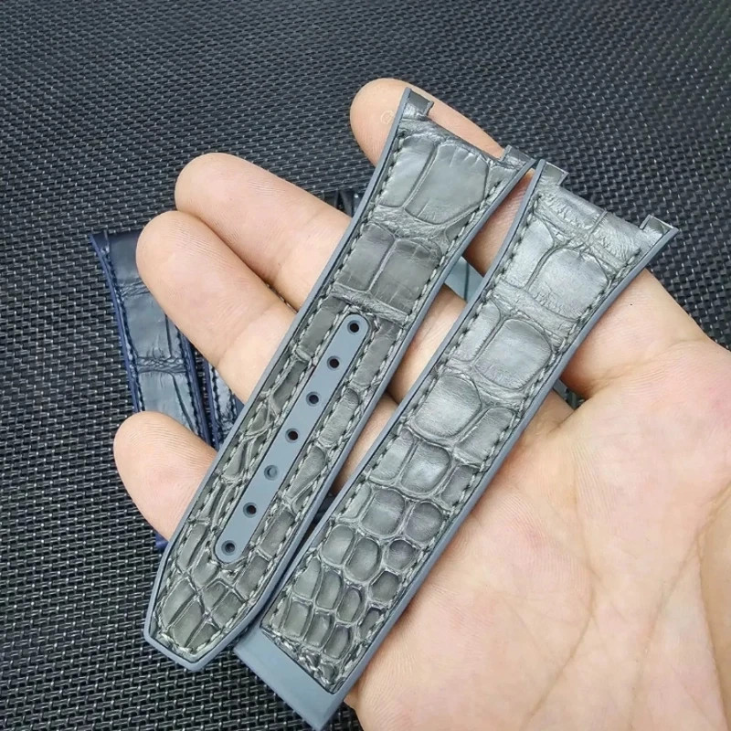 24mm Replacement Leather Rubber Strap Fits Omega Constelation Men’s Watch