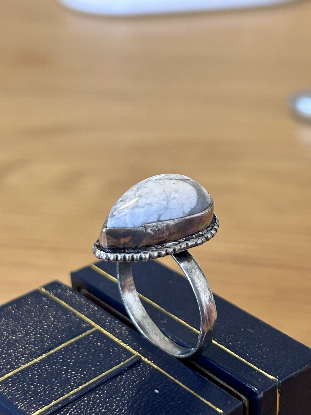 925 Silver‑plated cocktail ring size P 1/2