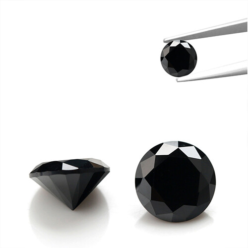 Brilliant Black Moissanite Diamond Round Cut 2 MM to 4 MM for jewelry