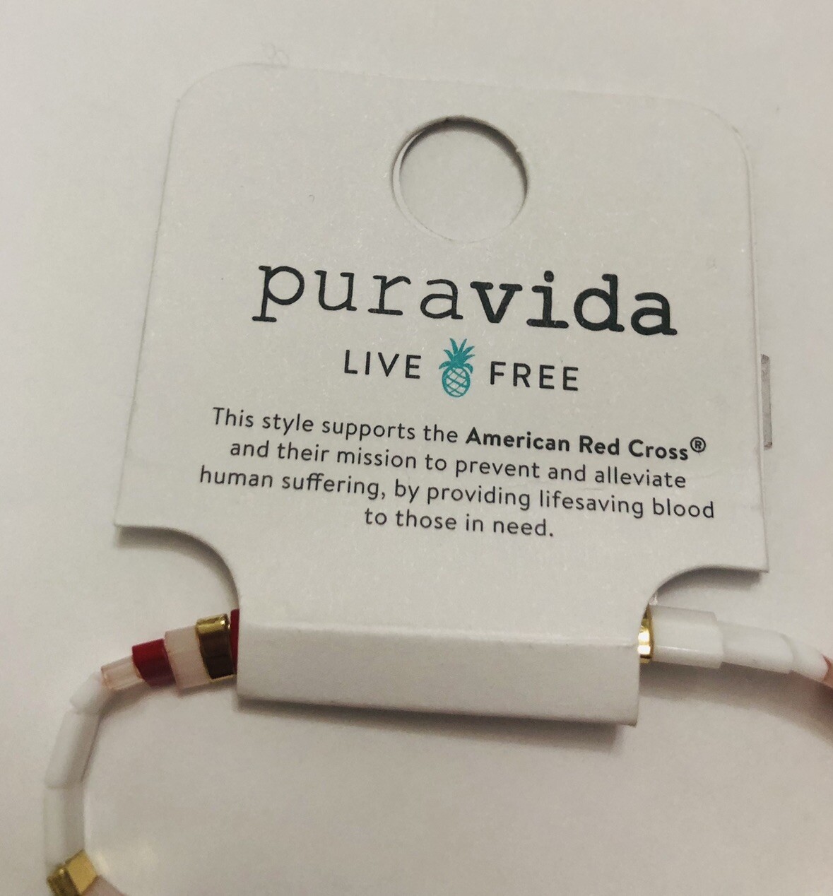 Pura Vida Cuteness Tile Glass / Brass Base With Gold Plating Polyester Bracelet