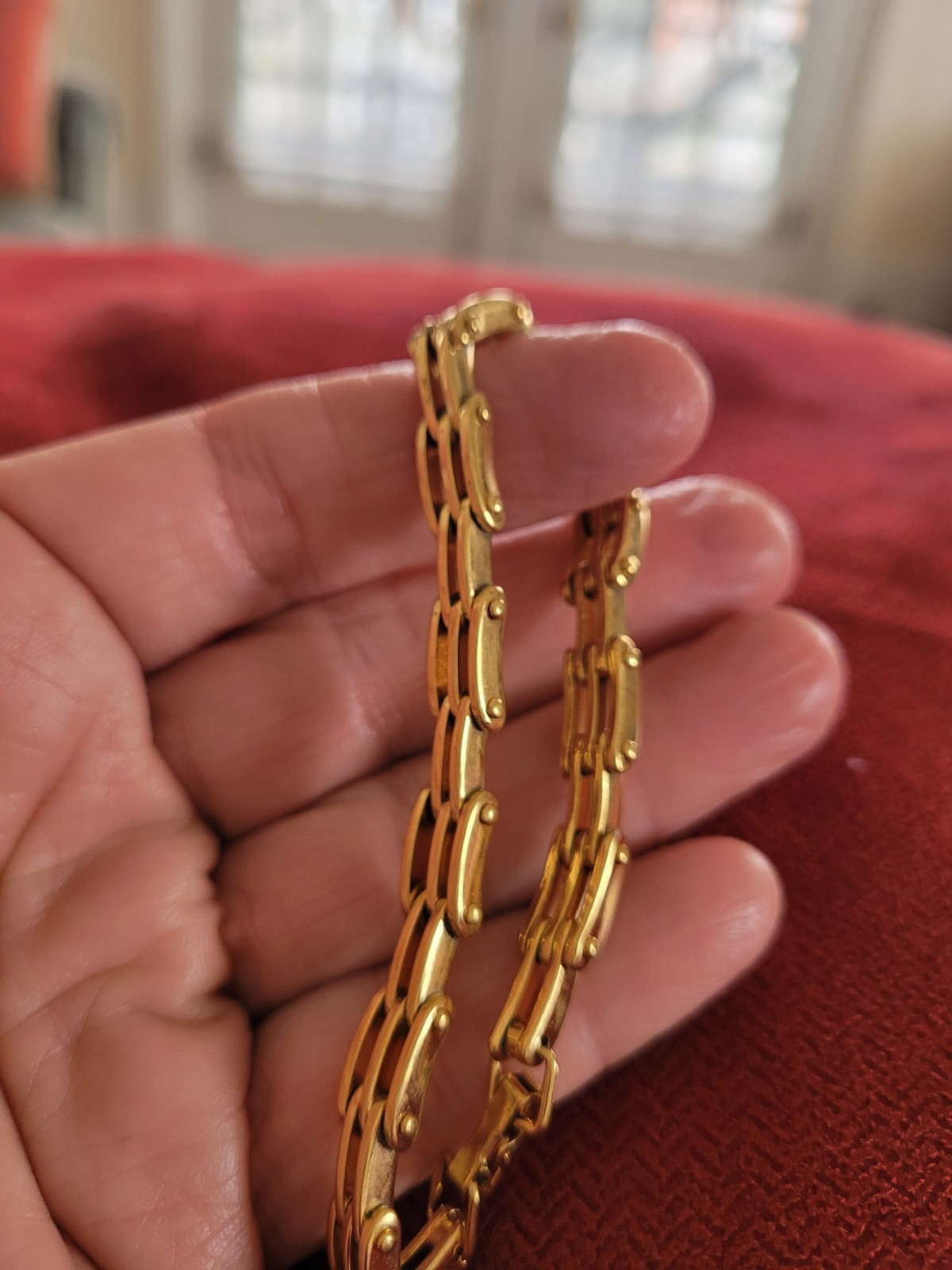 Vintage Goldtone Bicycle Chain Bracelet 7.5″