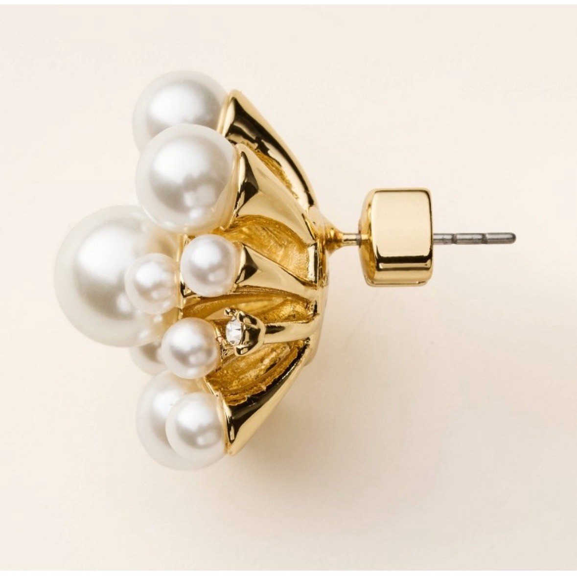 Kate Spade Pearl Cluster Stud Classic Luxury Earrings White/Gold NIB
