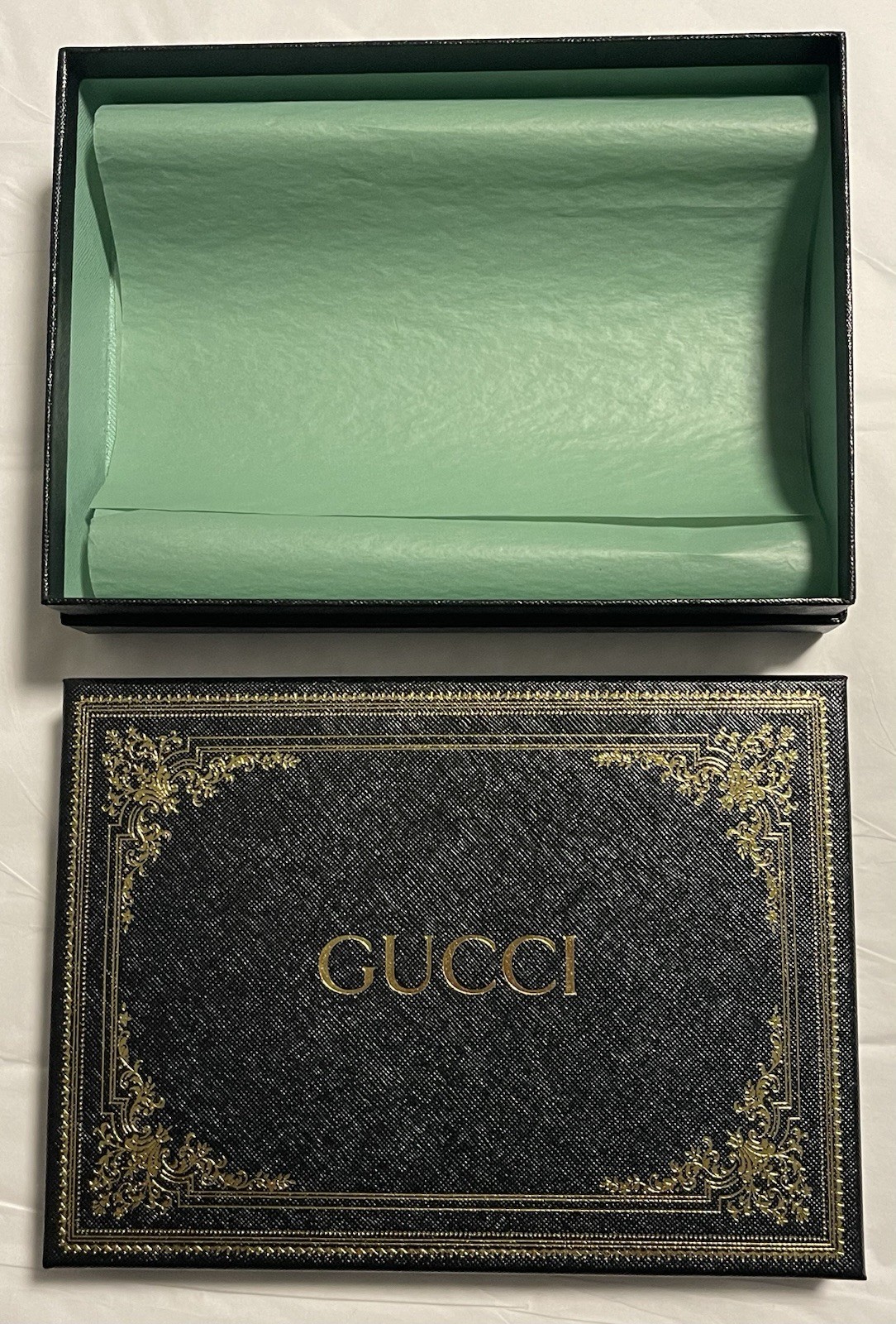 RARE Authentic GUCCI Black and Gold – Med Storage Gift Box – 8.5 x 6.25 x 2.25″